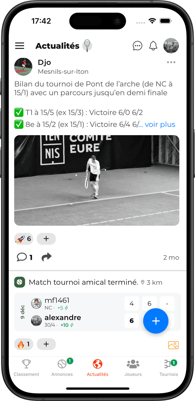 Le réseau social tennis et padel