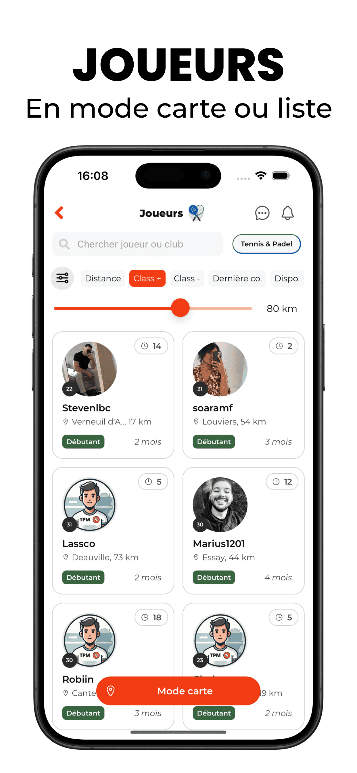 Recherche de joueurs