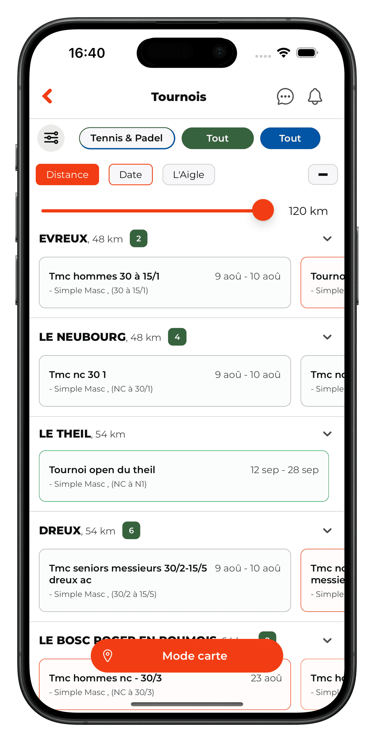 Liste tournois