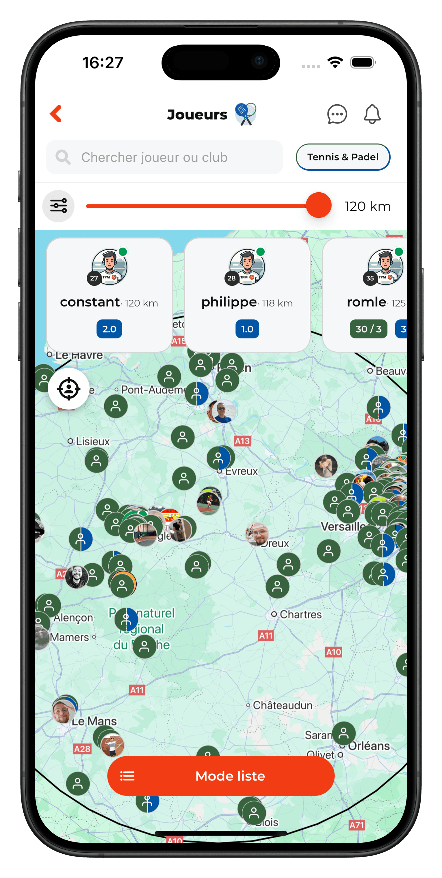 Carte joueurs