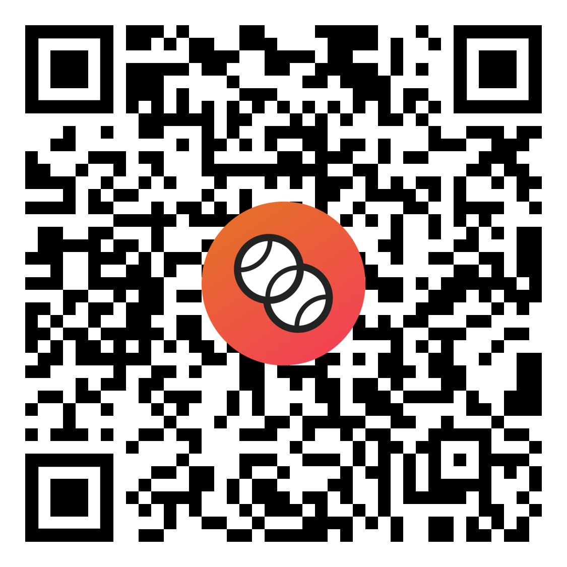 QR code pour télécharger l'application TennisPadelMatchup