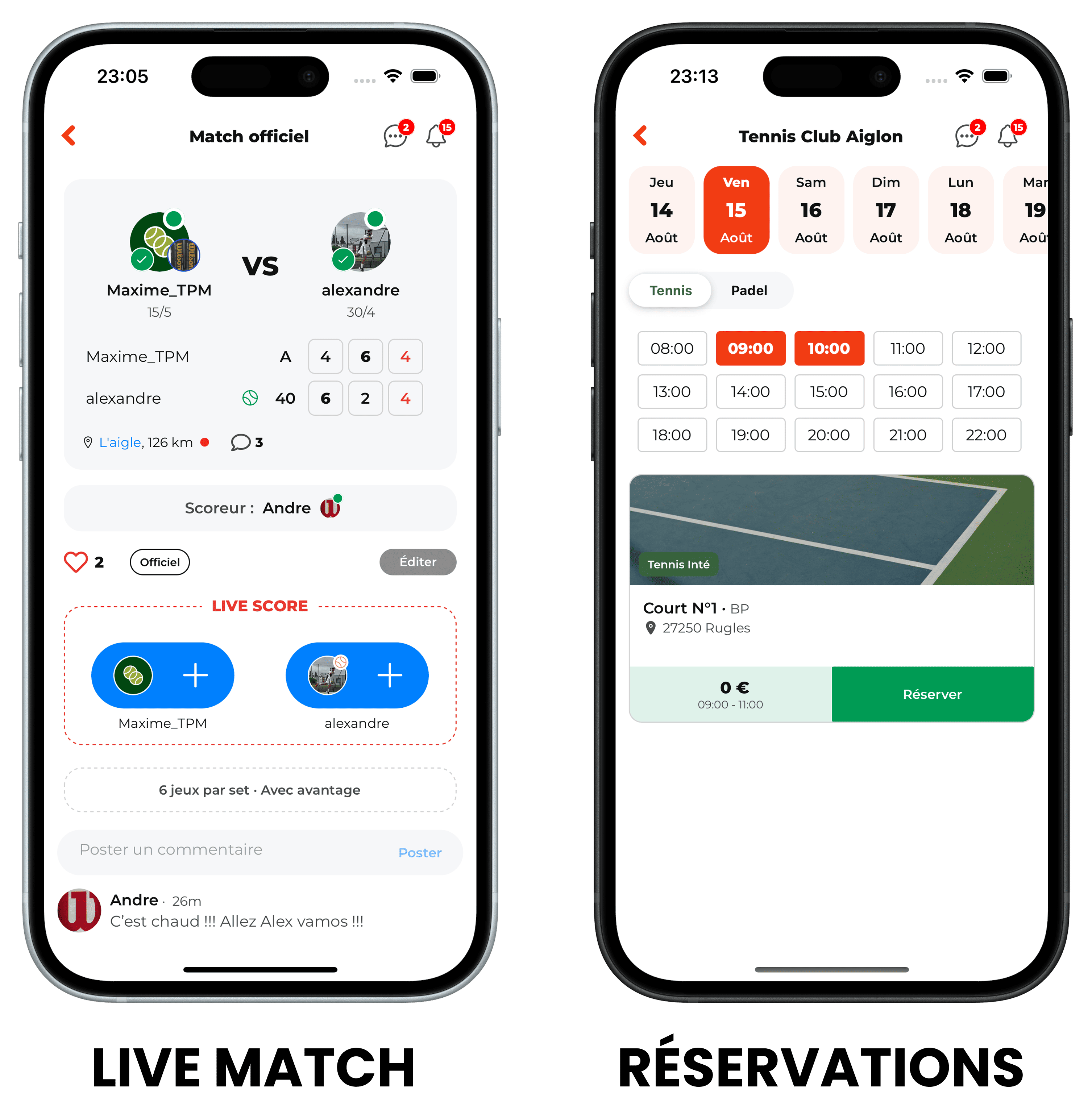 Classement récompenses TennisPadelMatchup