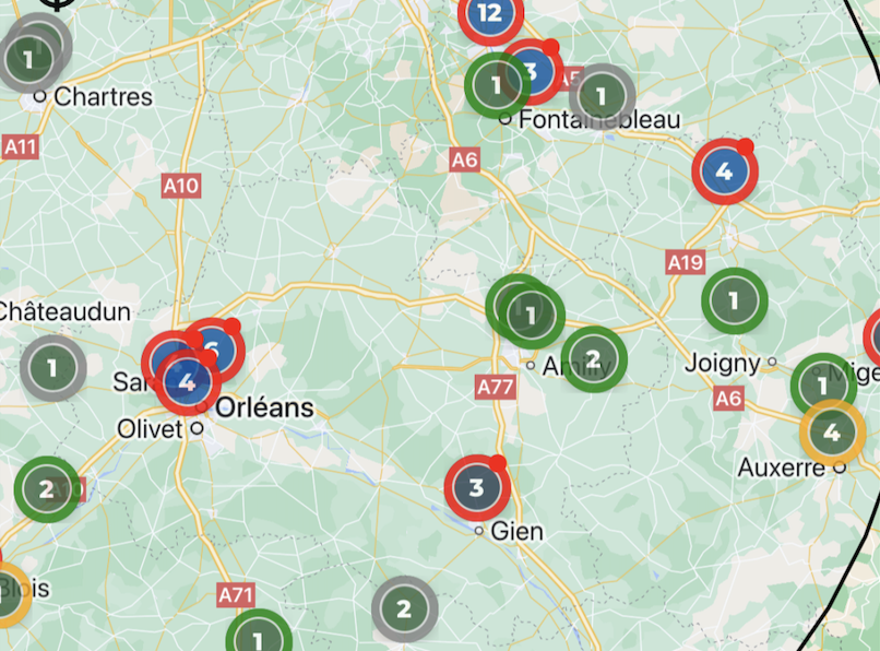 Carte des tournois TennisPadelMatchup